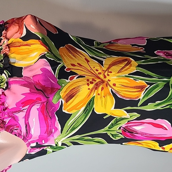 vintage Silk floral maxi dress Resort Wedding Guest Bias‎ Comfy Summer Size 6 - Picture 5 of 8
